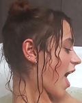 Natasha taking a hot bath in her girlfriend's apartment